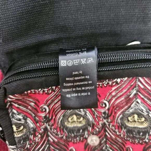 Zand Amsterdam Mini Skirt Womens OS Maroon Corduroy Reversible W Purse Boho - Picture 7 of 14